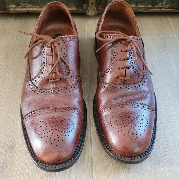 Spatarella Shoes Mens Size 10.5 Oxford Brogue Leather Made Italy Dress Formal - Picture 3 of 16